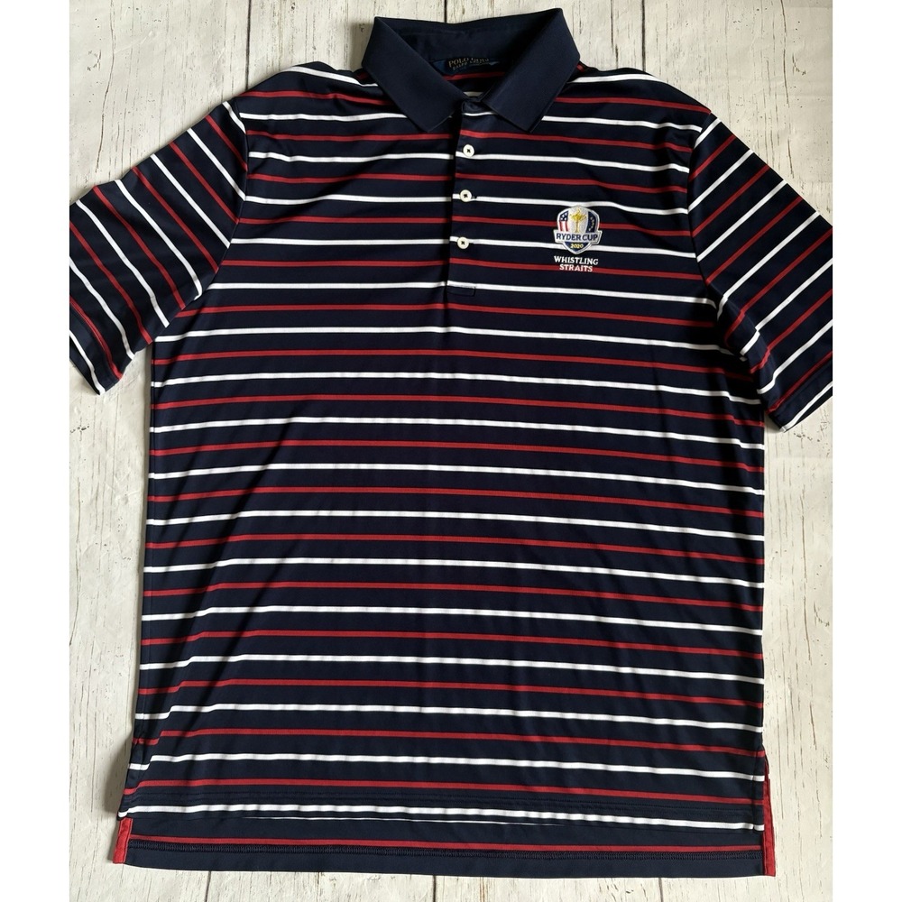 Polo Golf Ralph Lauren Shirt Mens Large Blue Golf Ryder Cup Whistling Straits XL